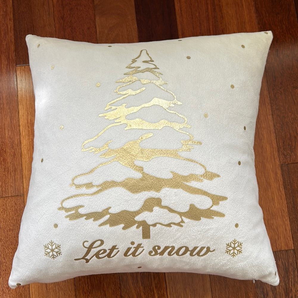 holiday cream soft throw pillow